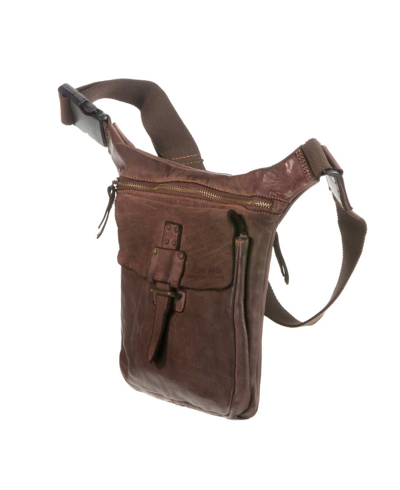 MEN'S EUROPEAN SHOULDER BAG IN BROWN LEATHER