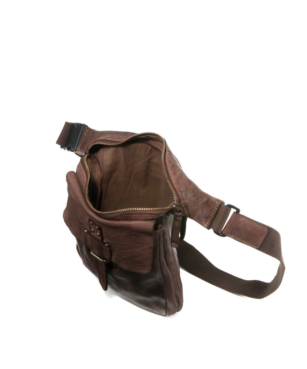 MEN'S EUROPEAN SHOULDER BAG IN BROWN LEATHER