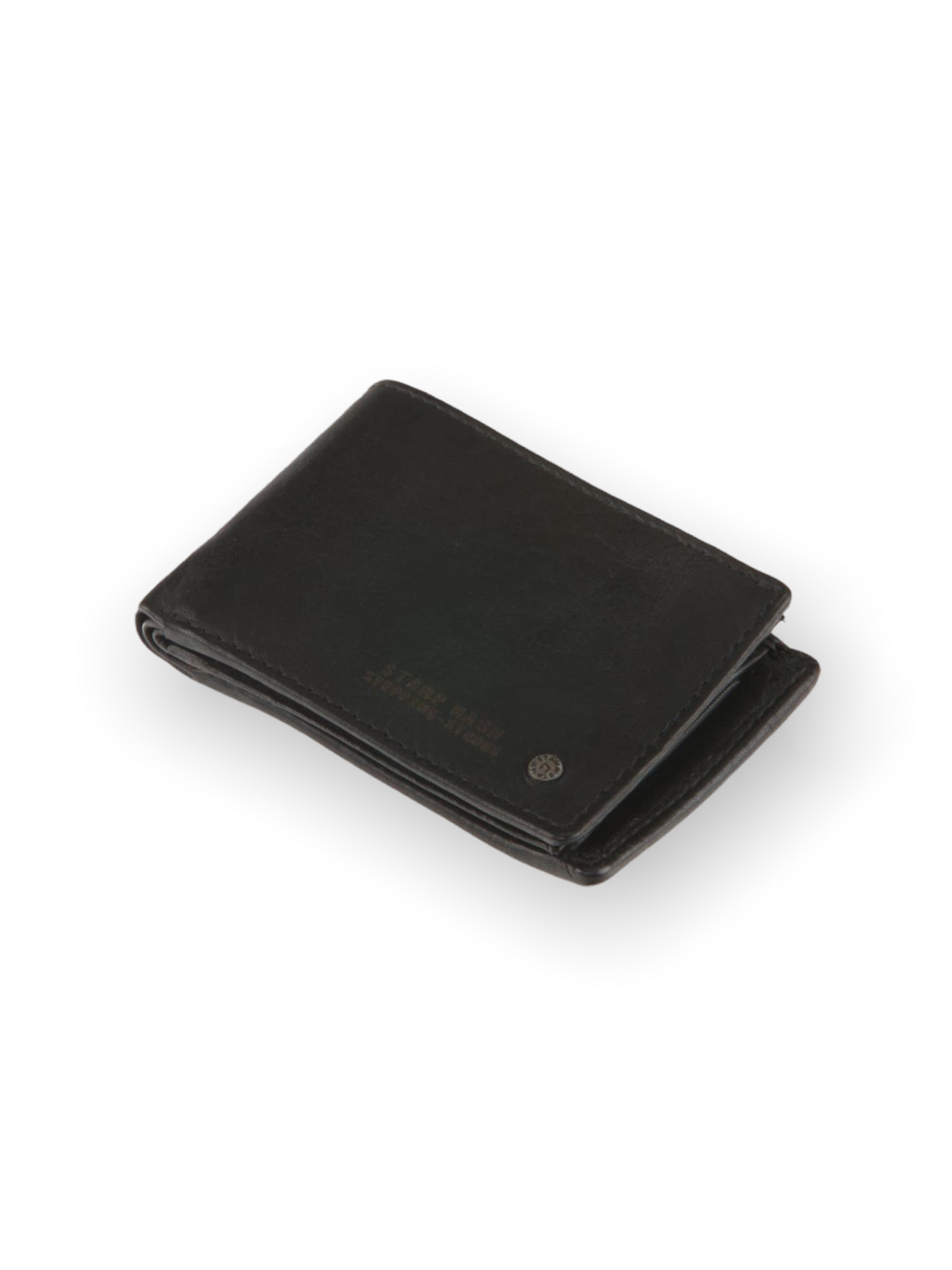 STAMP MEN'S WALLET IN BLACK LEATHER