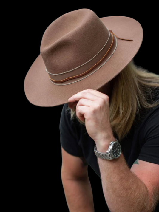 JAWA WIDE BRIM BROWN FELT FEDORA