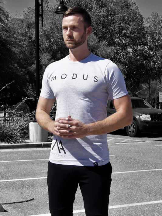MODUS SCOOP BOTTOM HEATHER GRAY TEE