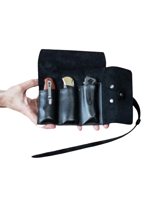LEATHER POCKET ROLL HOLDER